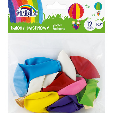 BALON FIORELLO 10" MIX PASTELOWY 12SZT 170-2453