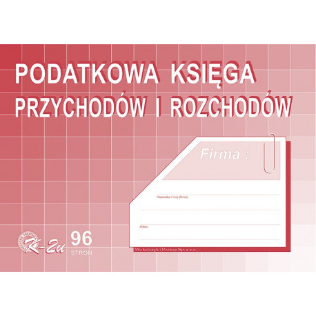 K02 PODATKOWA KSIĘGA PRZYCHODÓW I ROZCHODÓW A4