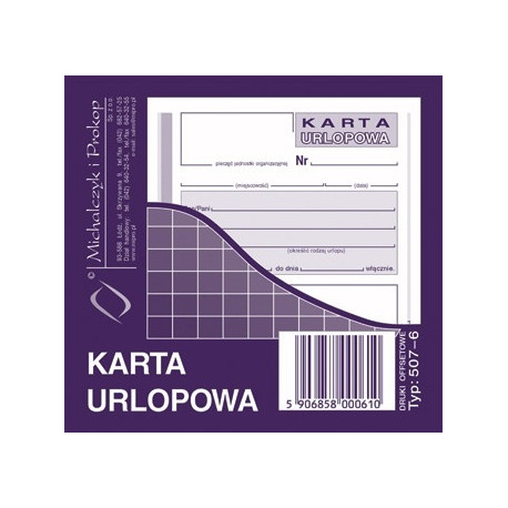 507-6 KU KARTA URLOPOWA