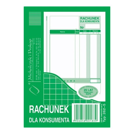 262-5 RACH. DLA KONSUMENTA A6 SAMOKOPIA 80K