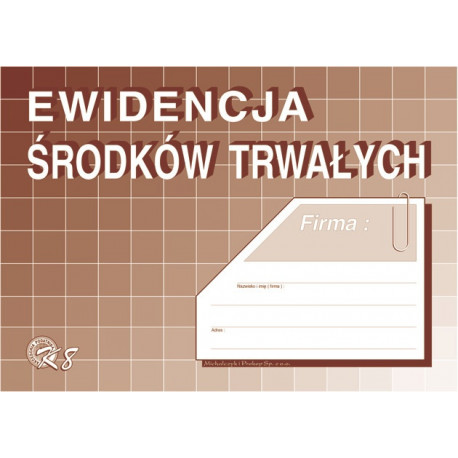 DRUK EWIDENCJA ŚRODKÓW TRWAŁYCH A5 K08