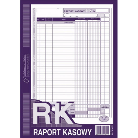 410-1 RK RAPORT KASOWY A-4 (ORYGINAŁ+KOPIA) 80K