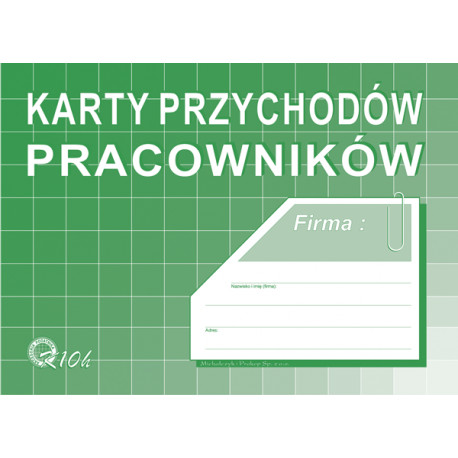 K10H KARTY PRZYCHODÓW PRACOWNIKÓW A5