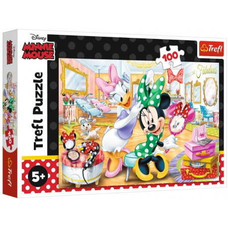 PUZZLE 100 TREFL MYSZKA MINNIE W SALONIE KOSMETYCZNYM