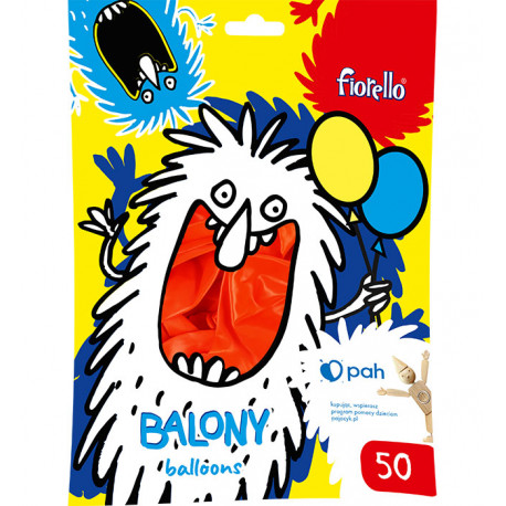 BALONY DEKORACYJNE 12" METALIZOWANE CZERWONE FIORELLO 50 SZTUK