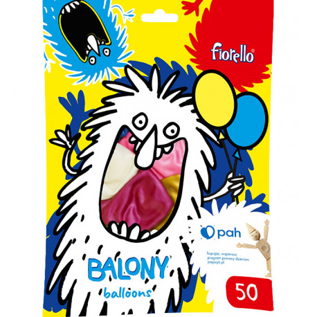 BALONY DEKORACYJNE 12" METALIZOWANE MIX FIORELLO 50 SZTUK