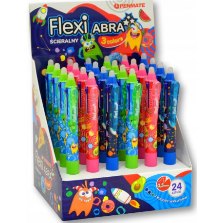 DŁUGOPIS ŚCIERALNY FLEXI ABRA 3 COLORS