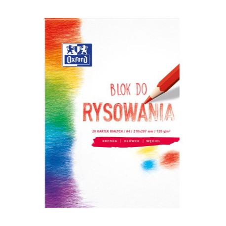 BLOK RYSUNKOWY OXFORD A4 20KARTEK 120g BIAŁY