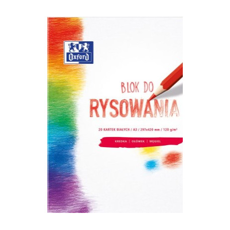 BLOK RYSUNKOWY OXFORD A3 20KARTEK 120g BIAŁY 400093197