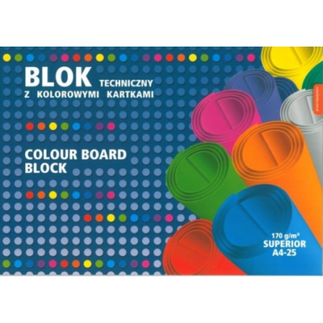 BLOK TECHNICZNY A4 KOLOROWY 25K SUPERIOR