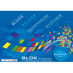 BLOK TECHNICZNY A3 KOLOROWY 25K SUPERIOR