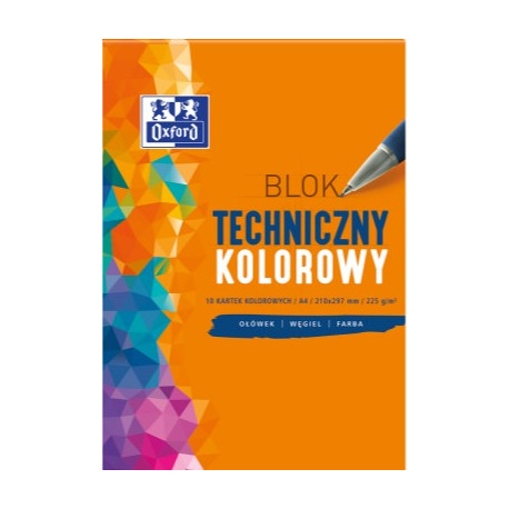 BLOK TECHNICZNY KOLOR OXFORD A4 10KARTEK 225g