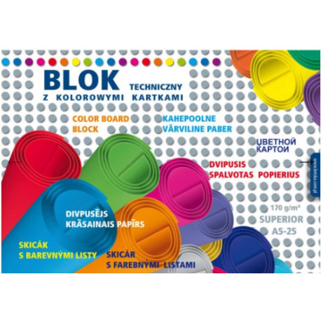 BLOK TECHNICZNY A5 KOLOROWY 25K SUPERIOR