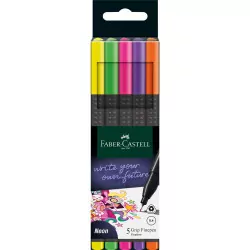 CIENKOPISY GRIP 5 KOL. NEONOWYCH W ETUI FABER-CASTELL