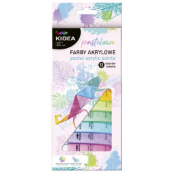 FARBY AKRYLOWE PASTELOWE 12 X 12 ML KIDEA