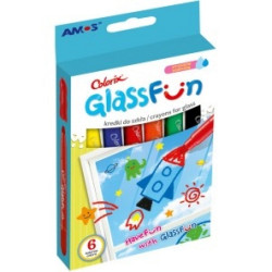 Kredki do szkła AMOS fun glass GF6P 6 kolorów.