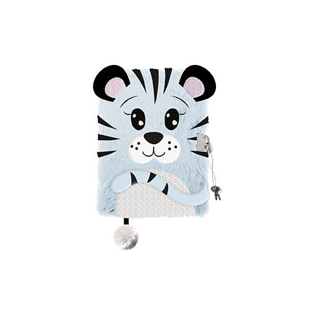 Pamiętnik włochacz z kłódką śnieżny tygrys 3D MY LITTLE FRIEND SNOW TIGER A5 96K