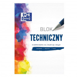 BLOK TECHNICZNY OXFORD A4 10KARTEK 250g BIAŁY