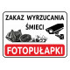 Tabliczka informacyjna A3 ZAKAZ WYRZUCANIA ŚMIECI - FOTOPUŁAPKI PCV