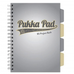 PUKKA PROJECT BOOK GREY DESIGN B5 KRATKA SZARY 100K 80G