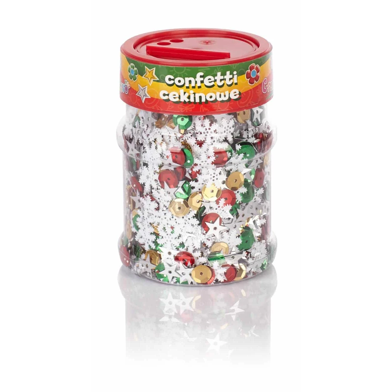 CONFETTI CEKINOWE KÓŁKA MIX ŚWIĄTECZNY 100G