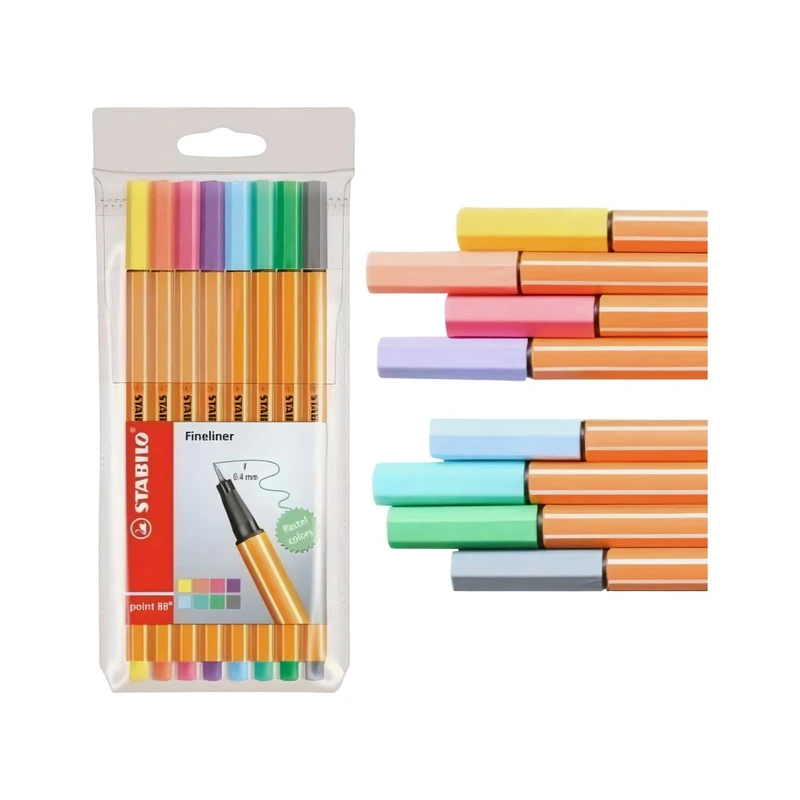 CIENKOPIS STABILO POINT 88, KOMPLET 8 SZT. PASTELOWY    ---KAT.