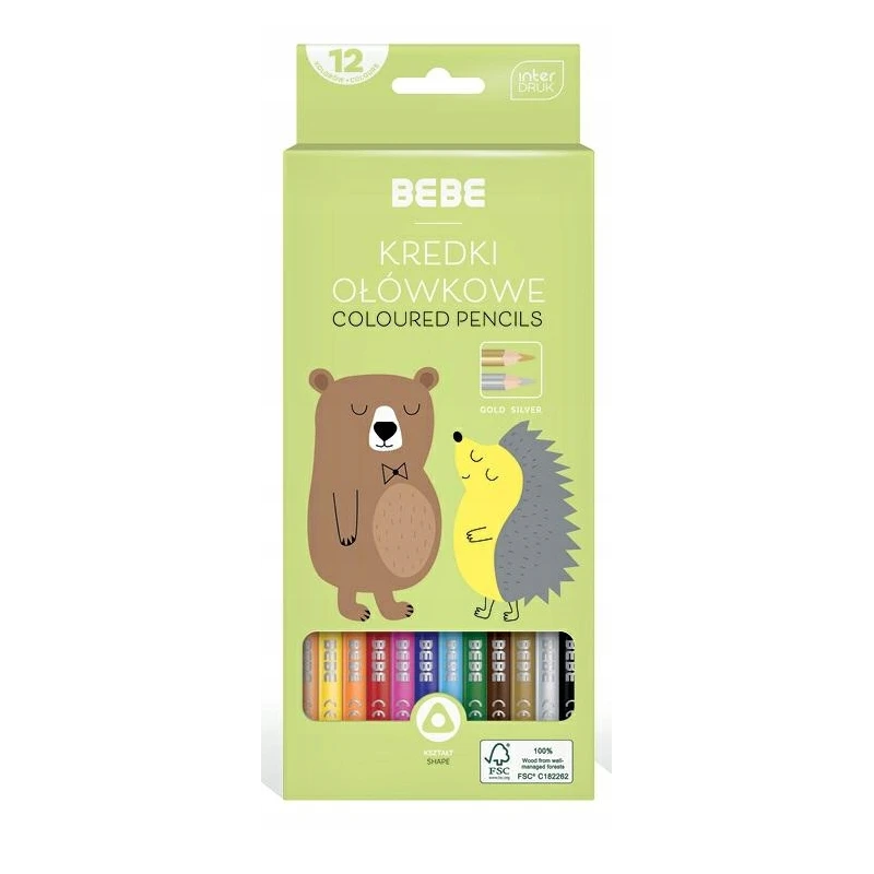 KREDKI OŁÓWKOWE TRÓJKĄTNE BB KIDS 12KOL