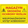 Tabliczka MAGAZYN ŚRODKÓW OCHRONY ROŚLIN