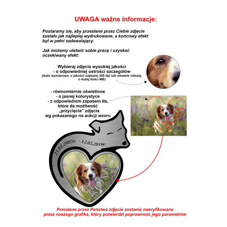 Tabliczka na nagrobek  dla psa/ kota grawer laminat