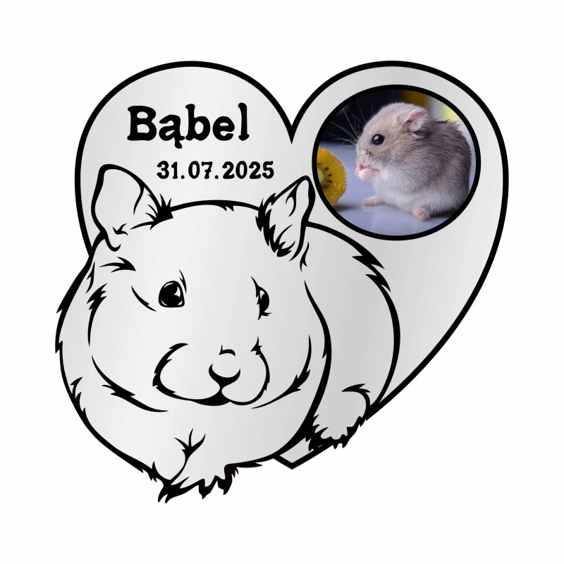 Tabliczka na nagrobek  dla chomika grawer laminat