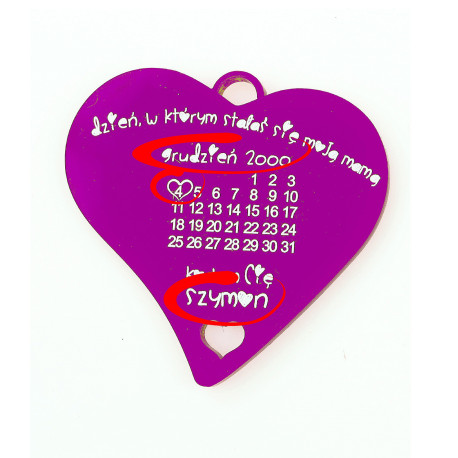 Dzień Mamy zawieszka, kalendium