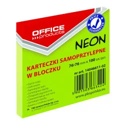 KARTECZKI SAMOPRZYLEPNE 76X76 100K NEON OFFICE ZIELONE