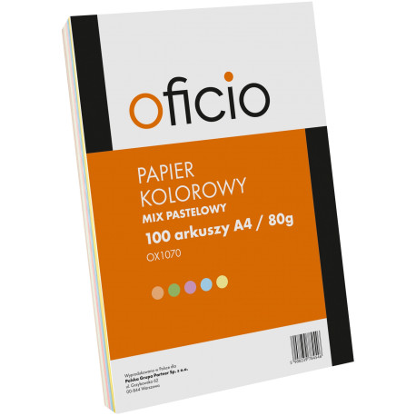 PAPIER KSERO MIX KOLORÓW PASTELOWE OFICIO