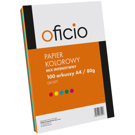 PAPIER KSERO MIX KOLORÓW intensywne OFICIO A4