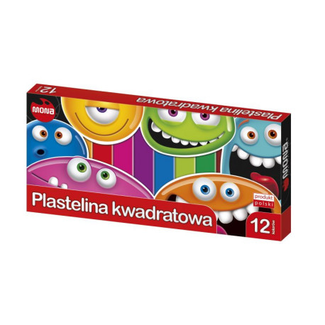 Plastelina MONA, 12 kolorów kwadratowa