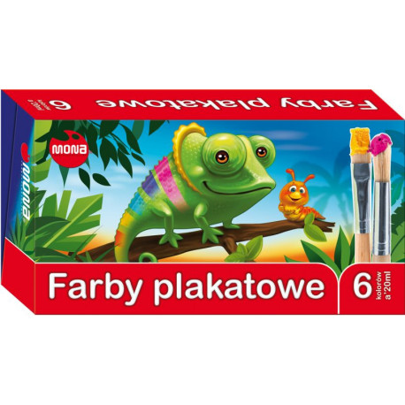 Farby plakatowe MONA, 6 kolorów