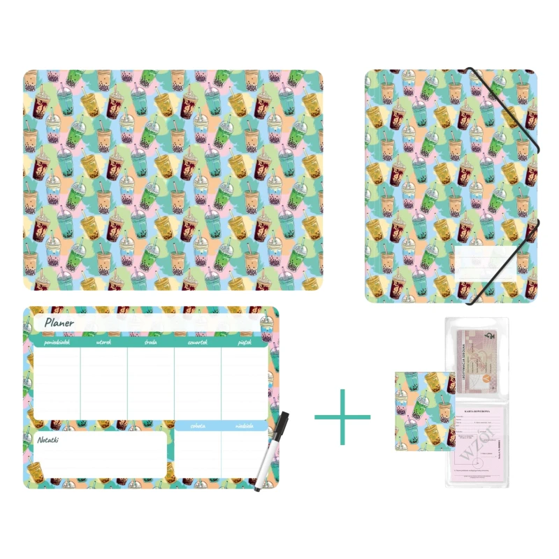 ZESTAW SZKOLNY Z NADRUKIEM BUBBLE TEA*KPL-NADRUK-01-37