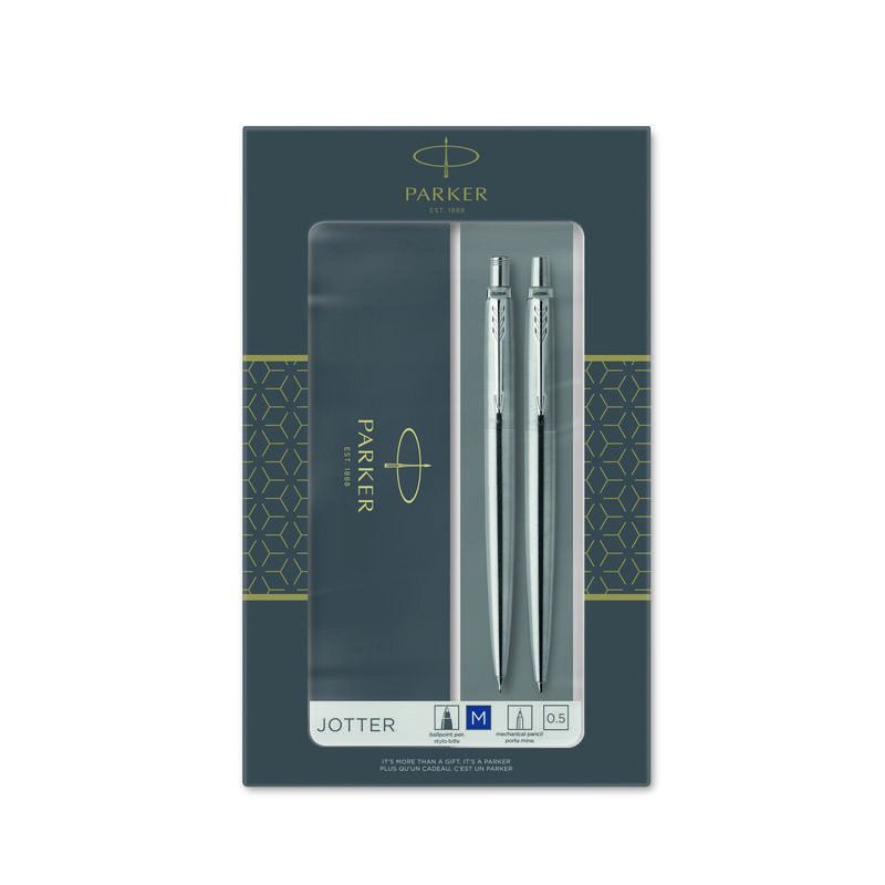 ZESTAW JOTTER STAINLESS STEEL CT DŁUGOPIS+OŁÓWEK 2093256 + WKŁAD CZARNY DO DŁUGOPISU PARKER