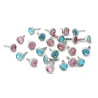 Ćwieki kryształki różowy i błękitny 24szt