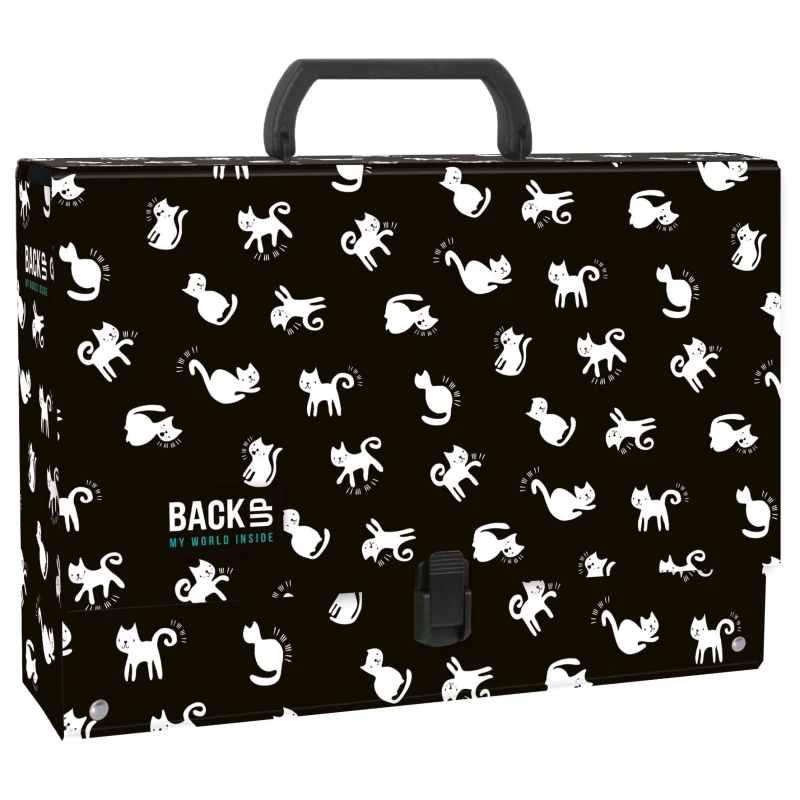 TECZKA Z RĄCZKĄ GRUBA BACKUP A4 A34 KOTY CZARNE