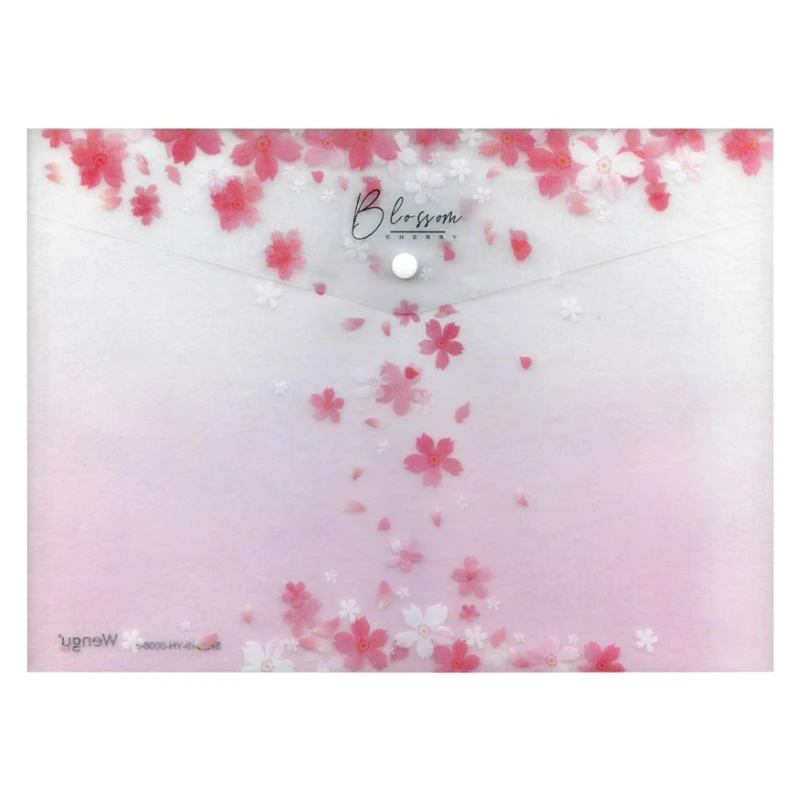 Teczka na zatrzask A4 PP druk LUX mix różowe kwiaty MFP