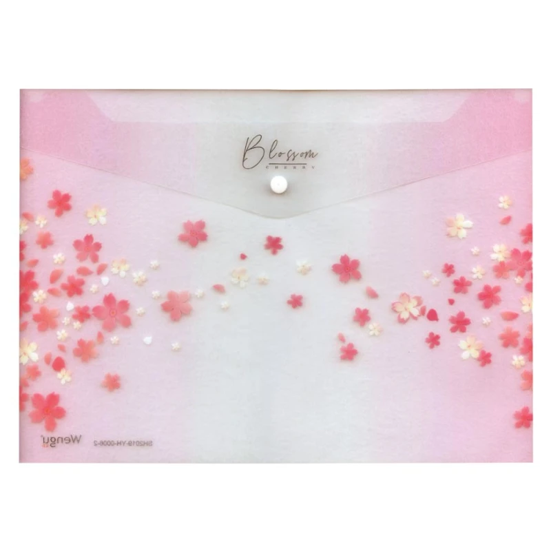 Teczka na zatrzask A4 PP druk LUX mix różowe kwiaty MFP