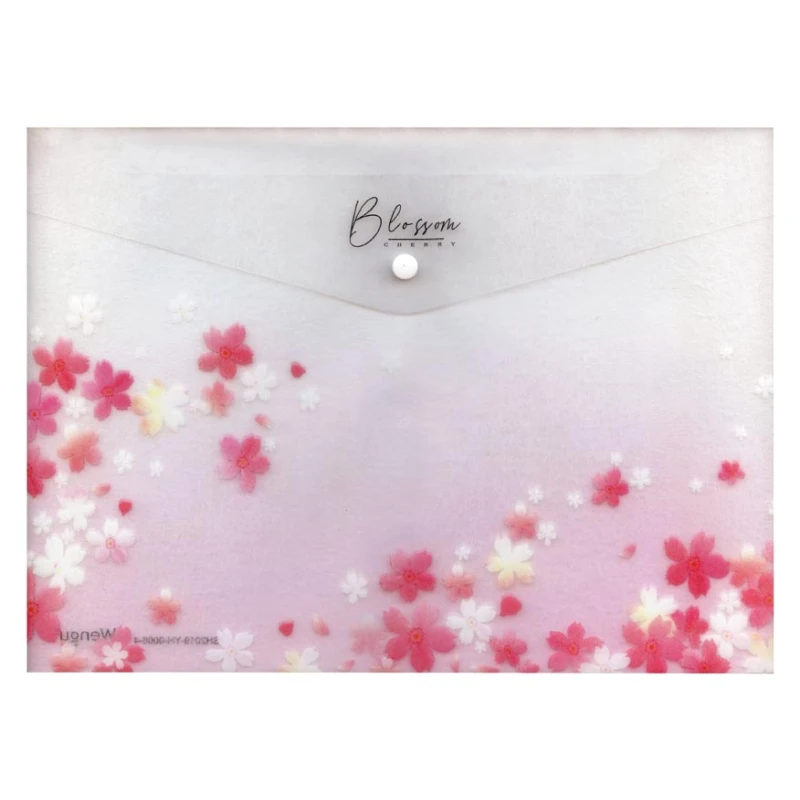 Teczka na zatrzask A4 PP druk LUX mix różowe kwiaty MFP