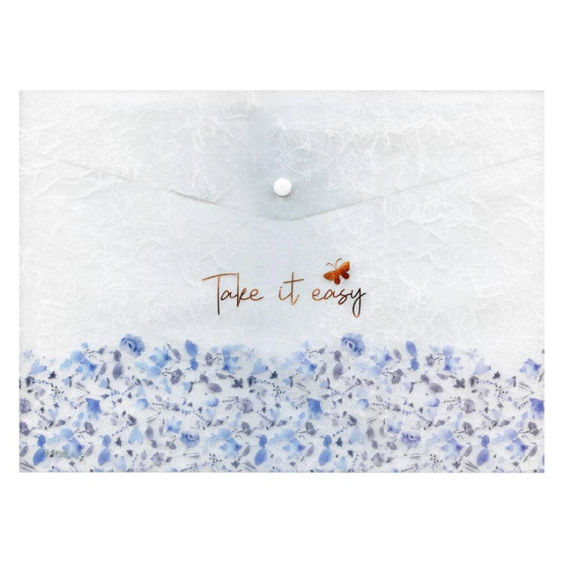 TECZKA NA ZATRZASK  A5 PP DRUK LUX MIX NIEBIESKIE KWIATY MFP 5370598