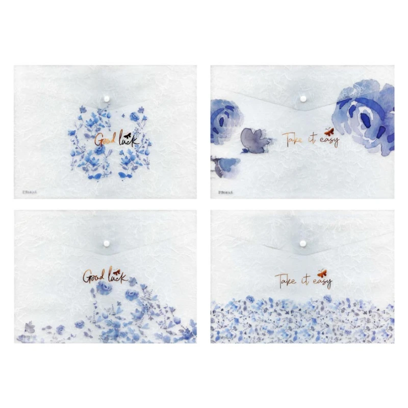 TECZKA NA ZATRZASK  A5 PP DRUK LUX MIX NIEBIESKIE KWIATY MFP 5370598