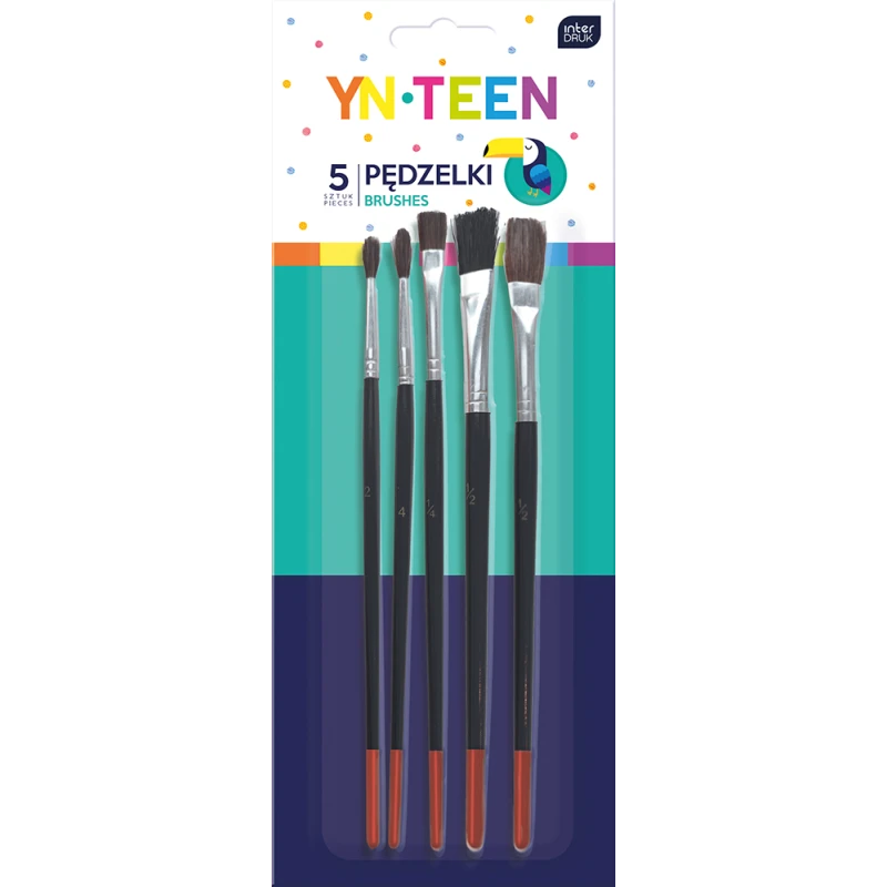 PĘDZELKI DREWNIANE 5SZT