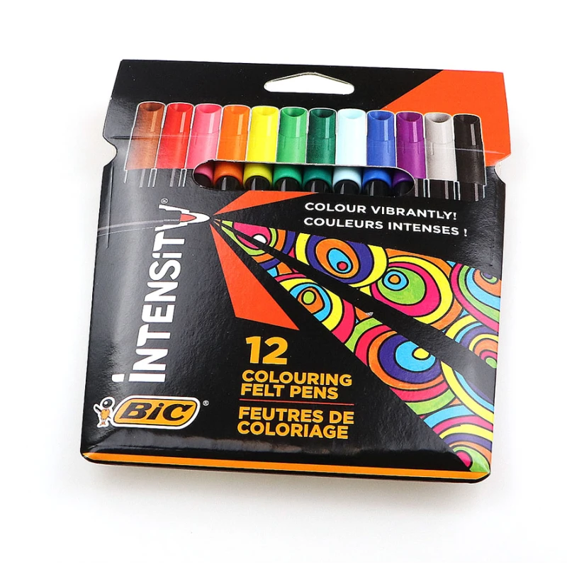 FLAMASTRY PISAKI INTENSITY 12 KOLORÓW BIC