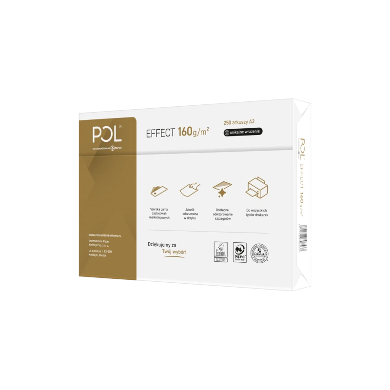 PAPIER KSERO A3/160G  BIAŁY POL COLOR LASER OP-250ARK