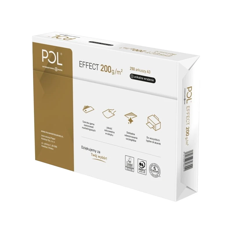 PAPIER KSERO BIAŁY A3/200G POL EFFECT COLOR  OP-250ARK