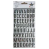 NAKLEJKI WYPUKŁE ALFABET I CYFRY SREBRNE 123SZT